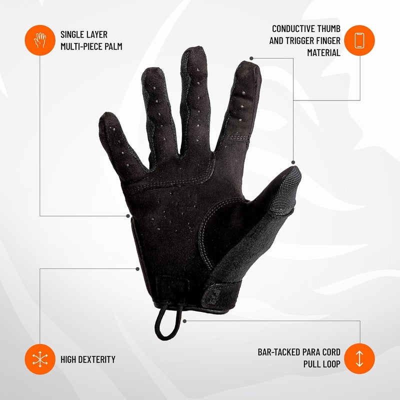 PIG Alpha Full Dexterity Tactical Gloves for Shooting, Touchscreen Compatible, Breathable, 1 Pair - Image 3